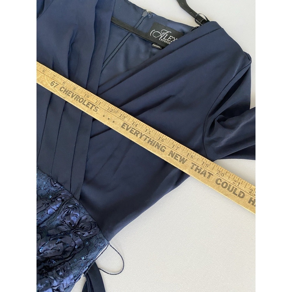 Autumn Wedding Guest Dress Alex Evenings Navy Dress Size 10 Party Gala - Picture 7 of 12